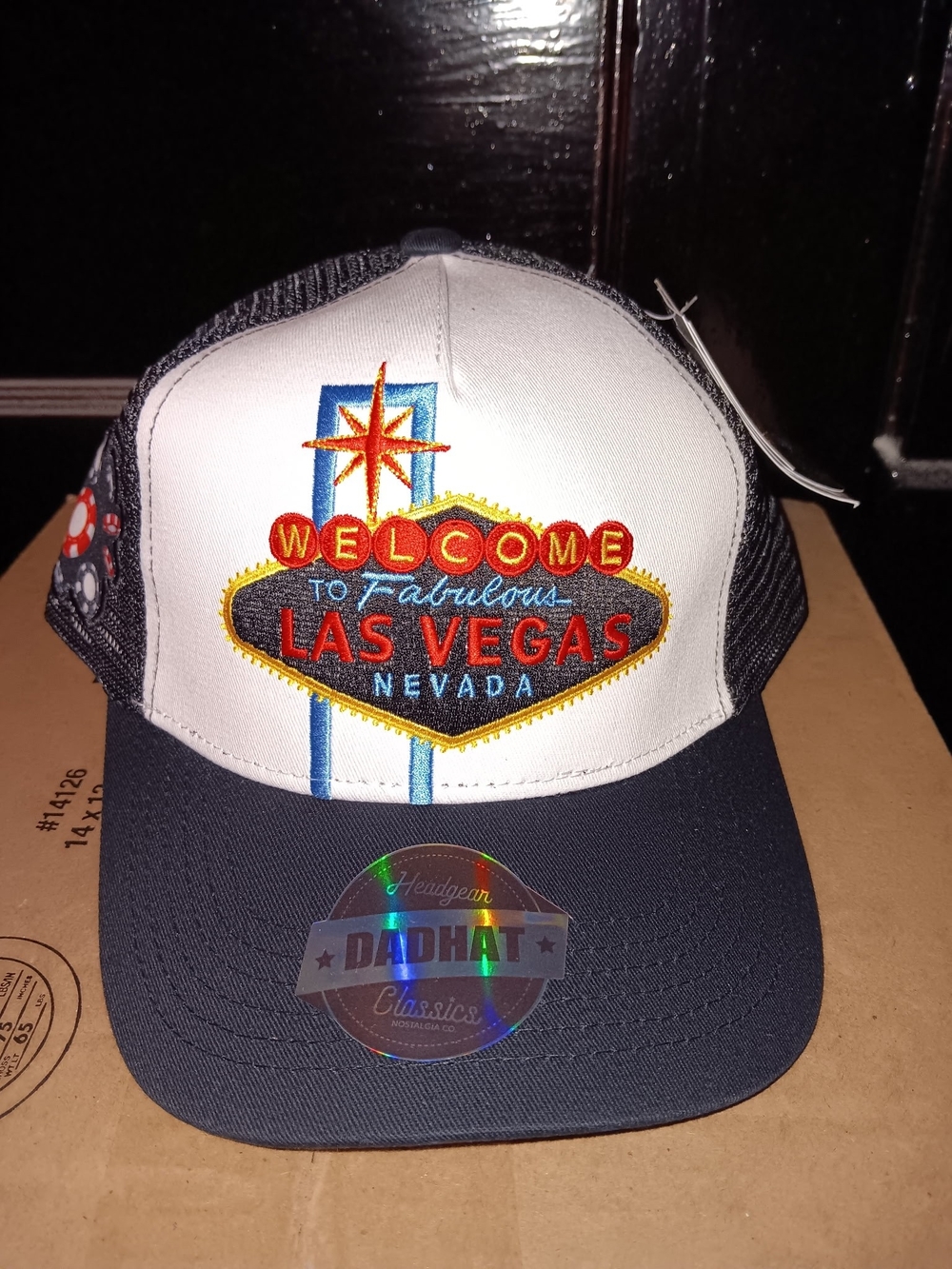 Las Vegas Nevada Welcome Sign Trucker Hat - White & Black